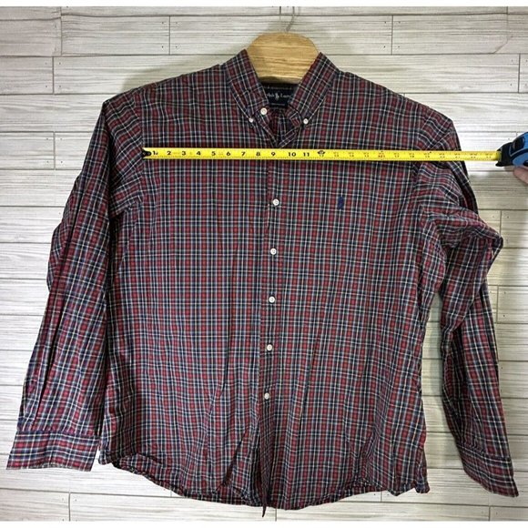 Ralph Lauren Men's Blue Red Yellow Multicolor Plaid Check 2XL Custom Fit Cotton - Picture 8 of 8